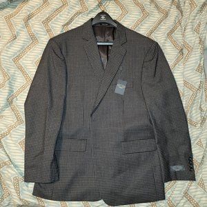 NWT Pronto Uomo Portfolio 46 Regular Brown Plaid Sport Coat